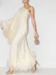 Image 2 of Taller Marmo father trim one-shoulder gown