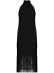 Image 1 of Taller Marmo fringed-edge halterneck midi dress
