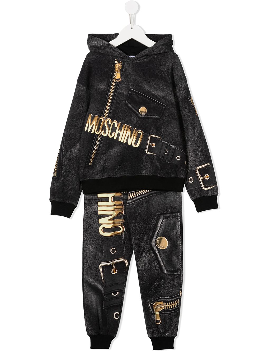 фото Moschino kids спортивный костюм с графичным принтом