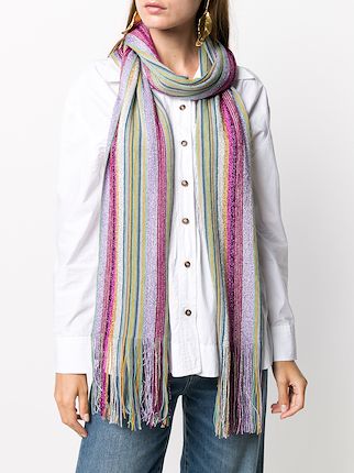 tassel-edge striped scarf展示图