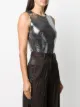 MM6 Maison Margiela بلوزة ميتاليك بدون أكمام