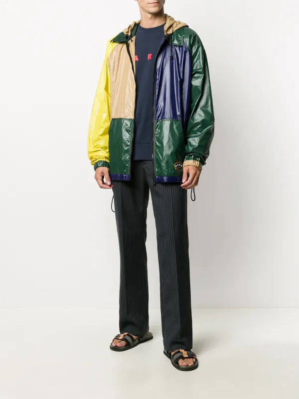 Marni Colour-Block Hooded Jacket - Neutrals