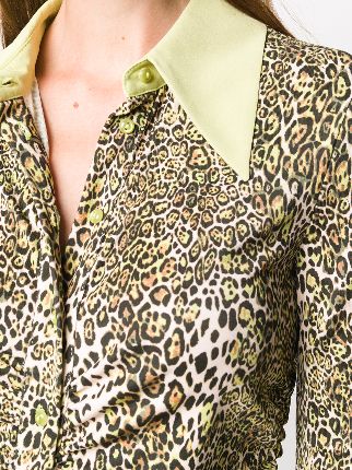 leopard-print midi shirt dress展示图