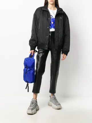 long-sleeved concealed zipped bomber jacket展示图