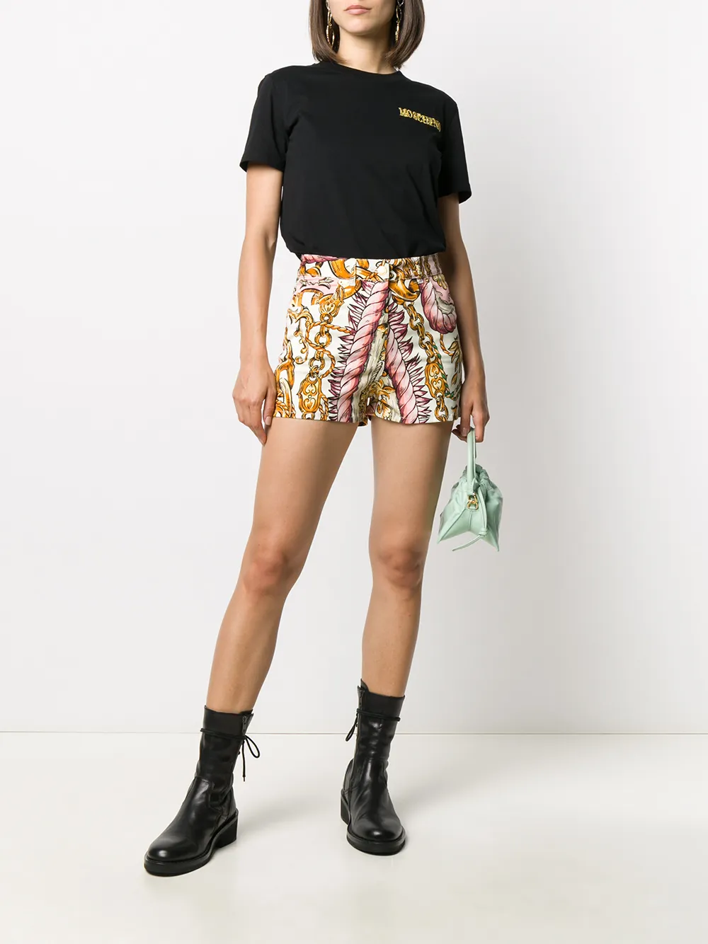 Moschino Shorts met kettingprint Roze