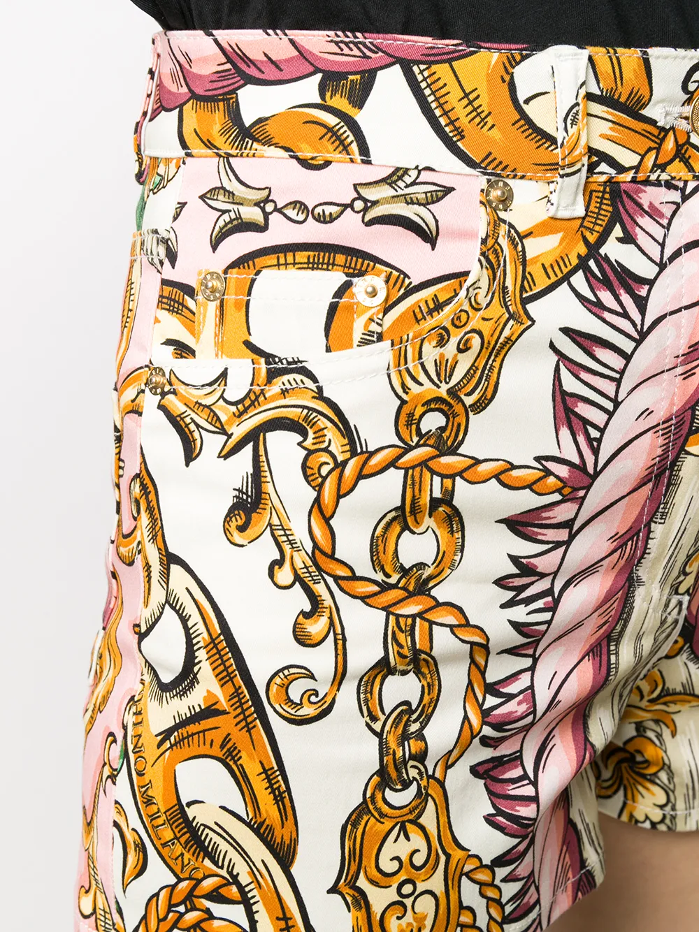 Moschino Shorts met kettingprint Roze
