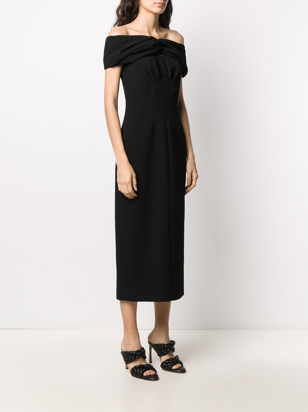 фото Emilia wickstead off-shoulder fitted dress