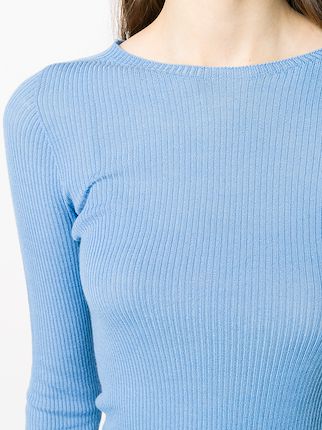 ribbed knit longline jumper展示图