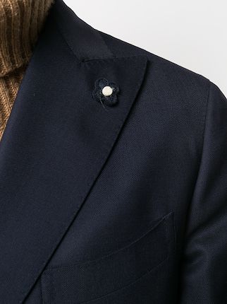 double-breasted slim fit suit jacket展示图