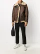 Image 2 of Golden Goose layered zip-up leather jacket