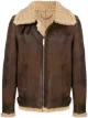 Image 1 of Golden Goose layered zip-up leather jacket