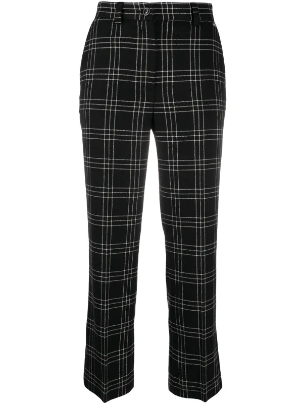 black checkered trousers
