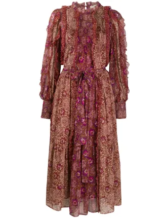 pleated patchwork dress
