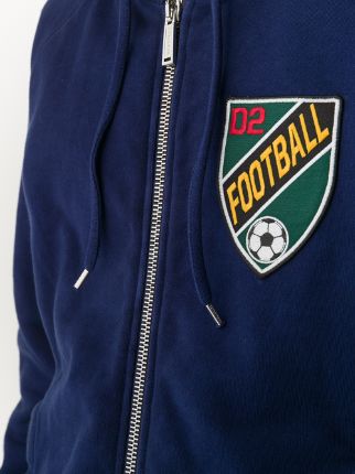 logo-patch zipped hoodie展示图