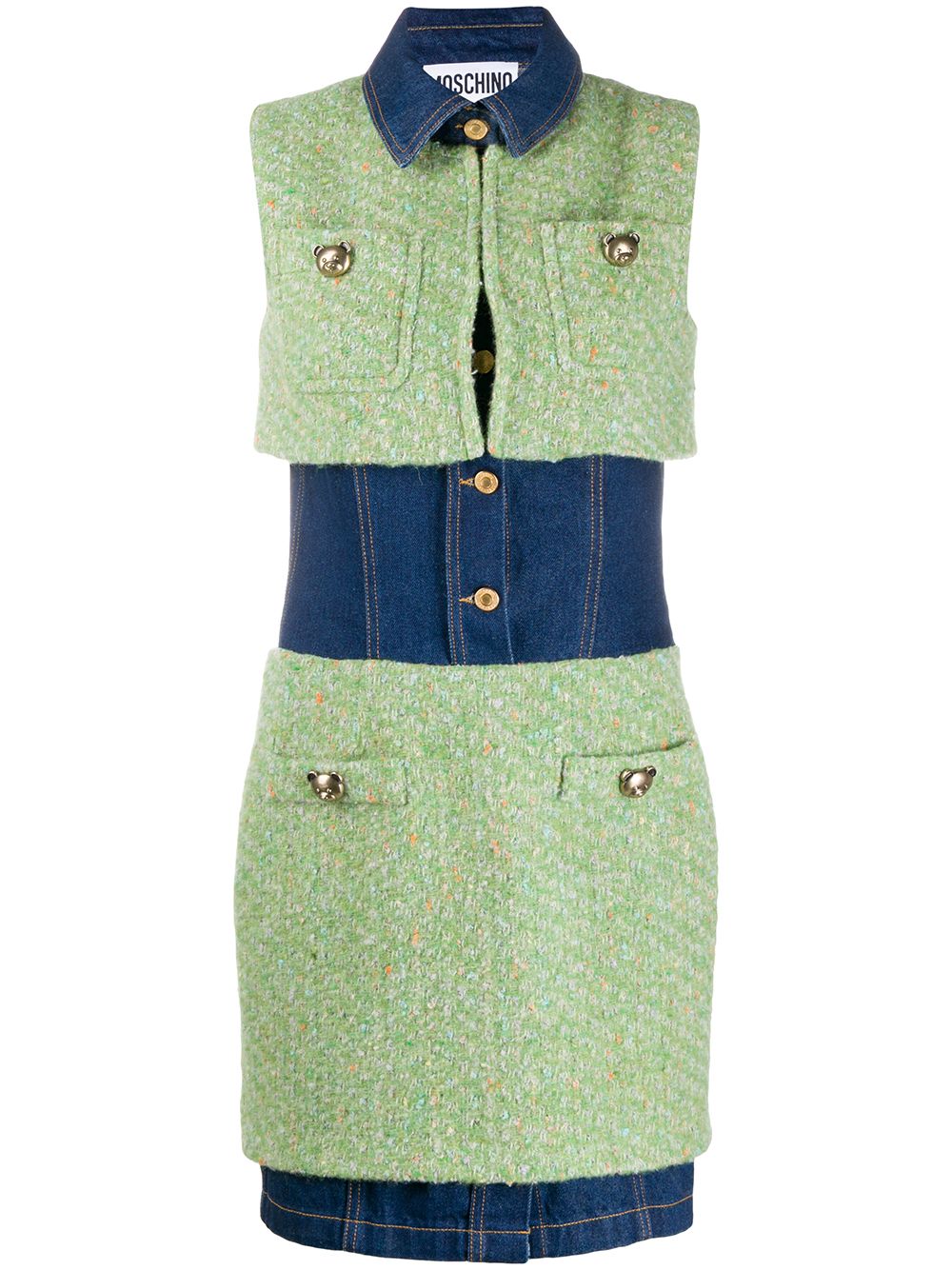 Image 1 of Moschino panelled fitted dress