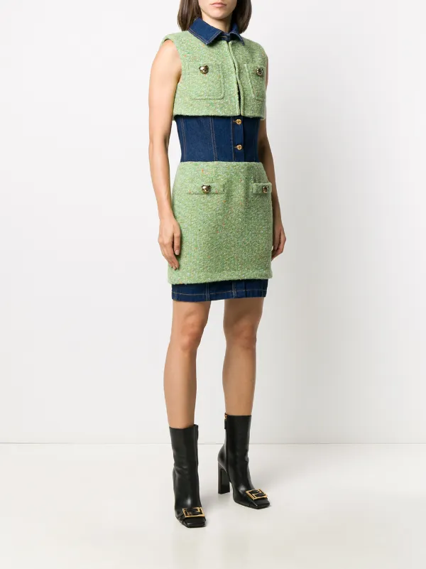 Moschino Panelled Fitted Dress - Green