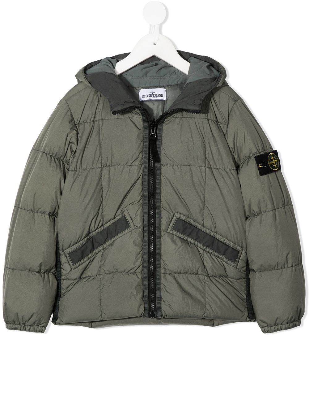 фото Stone island junior пуховик с нашивкой-логотипом