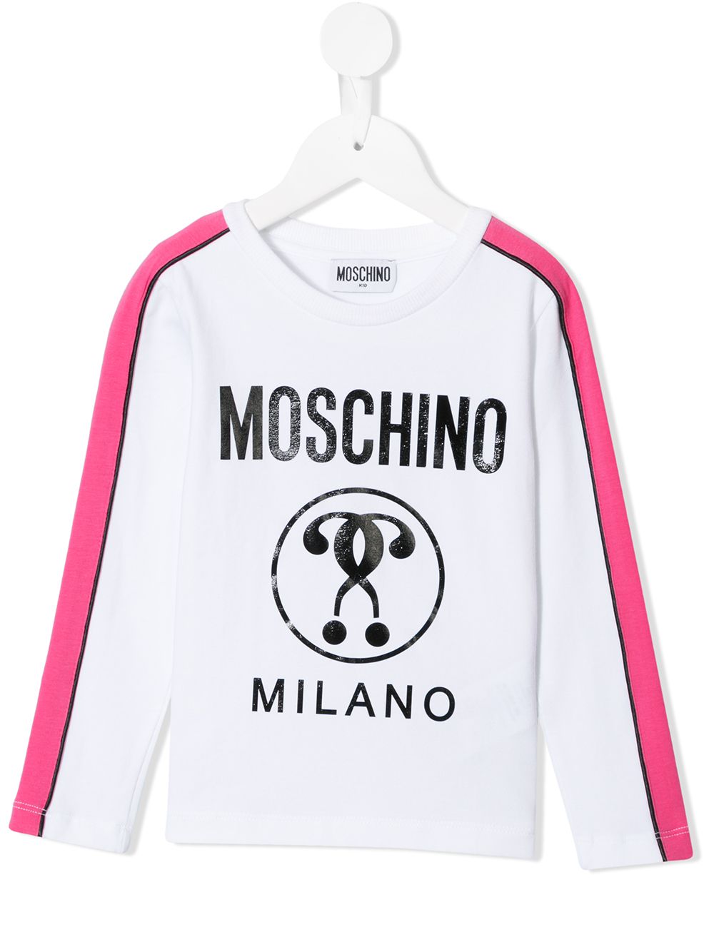 Moschino Kids' Double Question Mark-print Cotton T-shirt In White ...