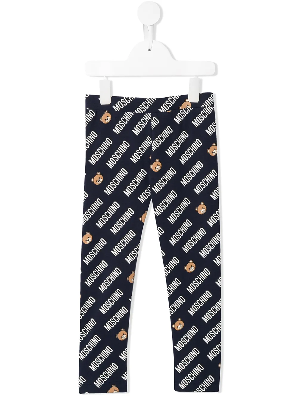 Image 1 of Moschino Kids logo-print cotton leggings