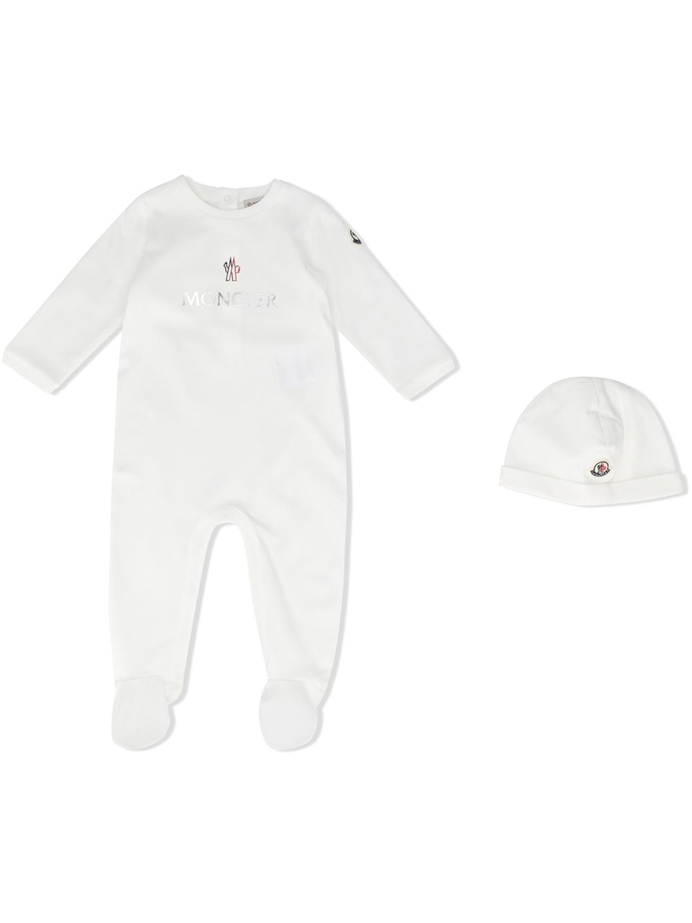 фото Moncler kids комплект из комбинезона и шапки бини с логотипом