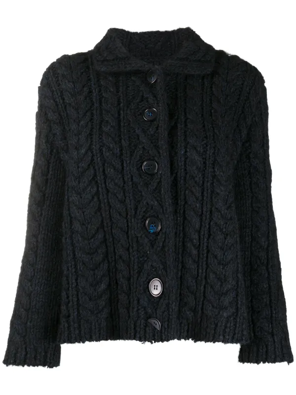 maison margiela double breasted cable knit cardigan