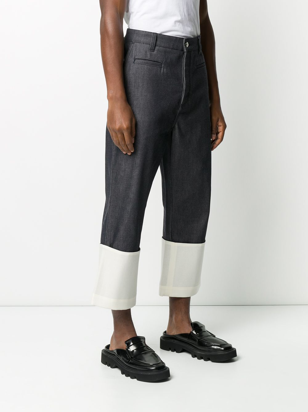 фото Loewe укороченные джинсы с контрастными вставками