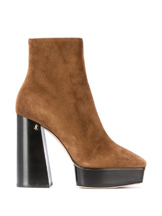 jimmy choo 125mm bryn leather platform booties