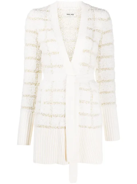 Max & Moi Gad tie-waist check cardigan