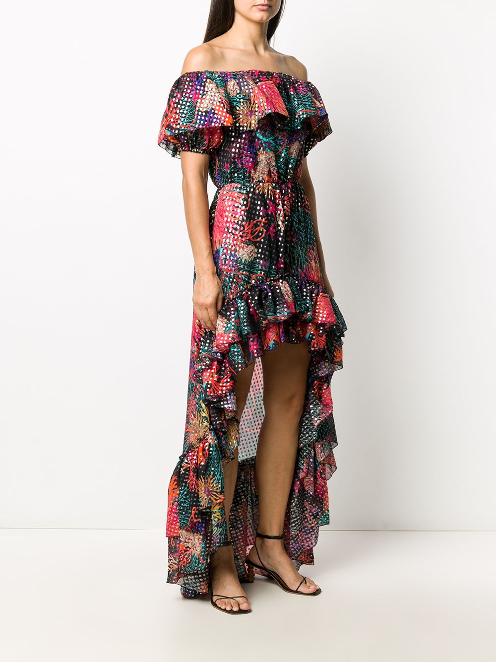 фото Dundas платье с открытыми плечами и цветочным узором