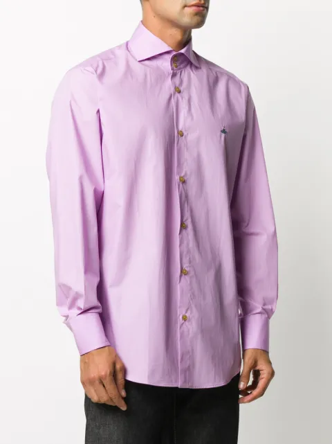 Vivienne Westwood embroidered logo shirt pink ...