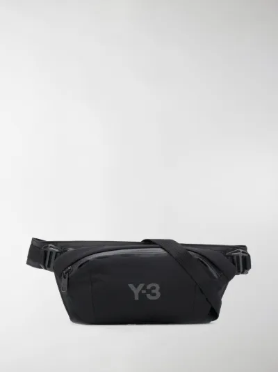 Y-3 logo-print belt bag black | MODES