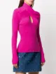 MSGM wrap neckline ribbed jumper
