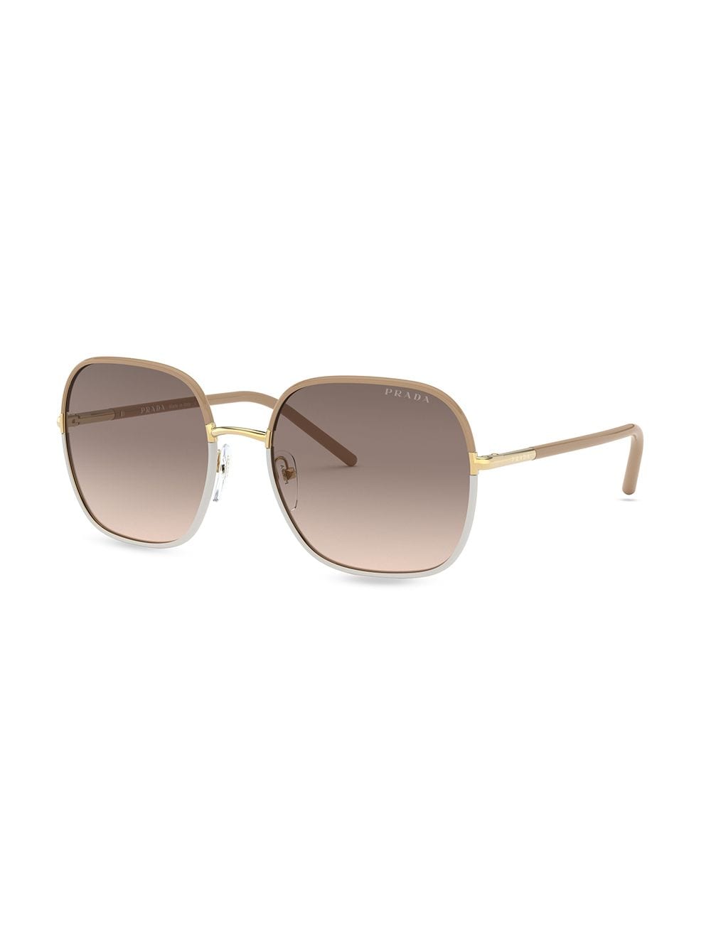 Shop Prada Square-frame Sunglasses In Neutrals