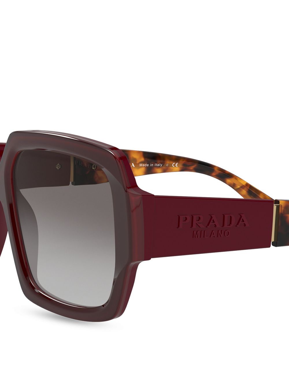 фото Prada eyewear солнцезащитные очки в массивной оправе черепаховой расцветки