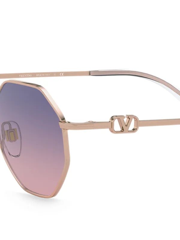 Valentino Eyewear Occhiali Da Sole Ottagonali VLOGO - Farfetch