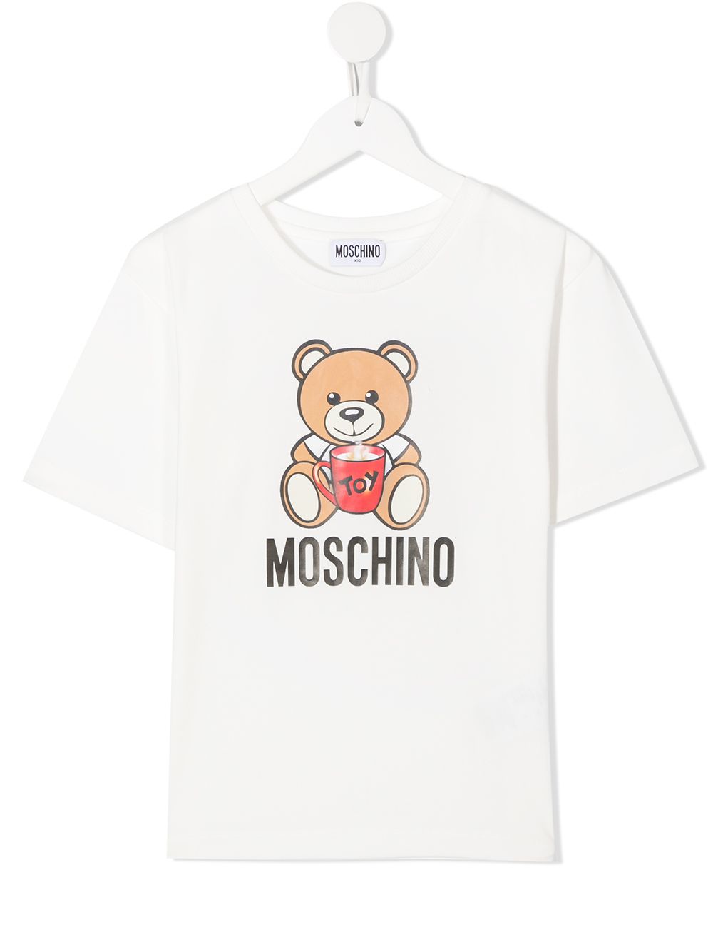 фото Moschino kids футболка с круглым вырезом и принтом teddy bear