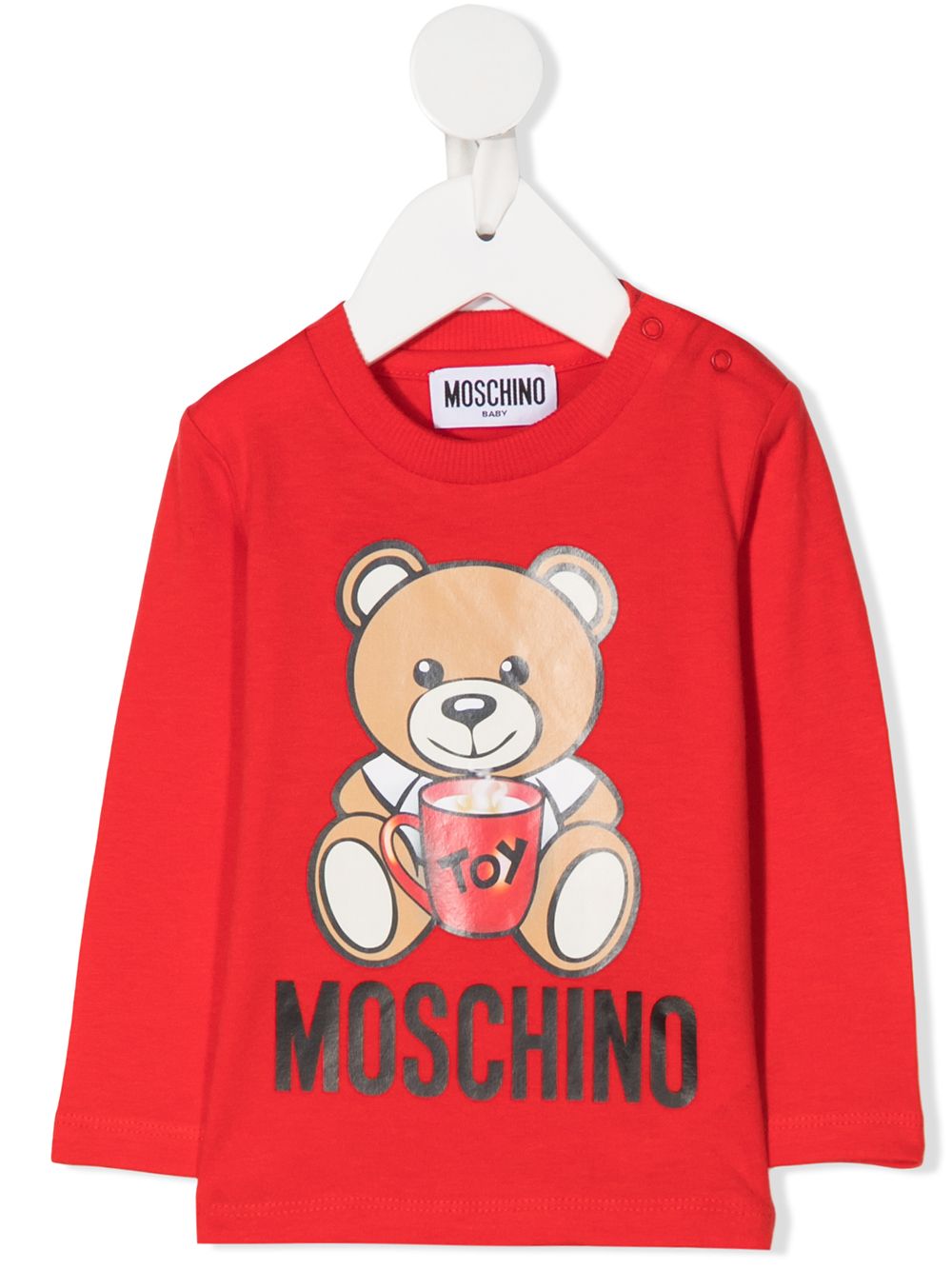 фото Moschino kids толстовка с круглым вырезом и принтом teddy bear