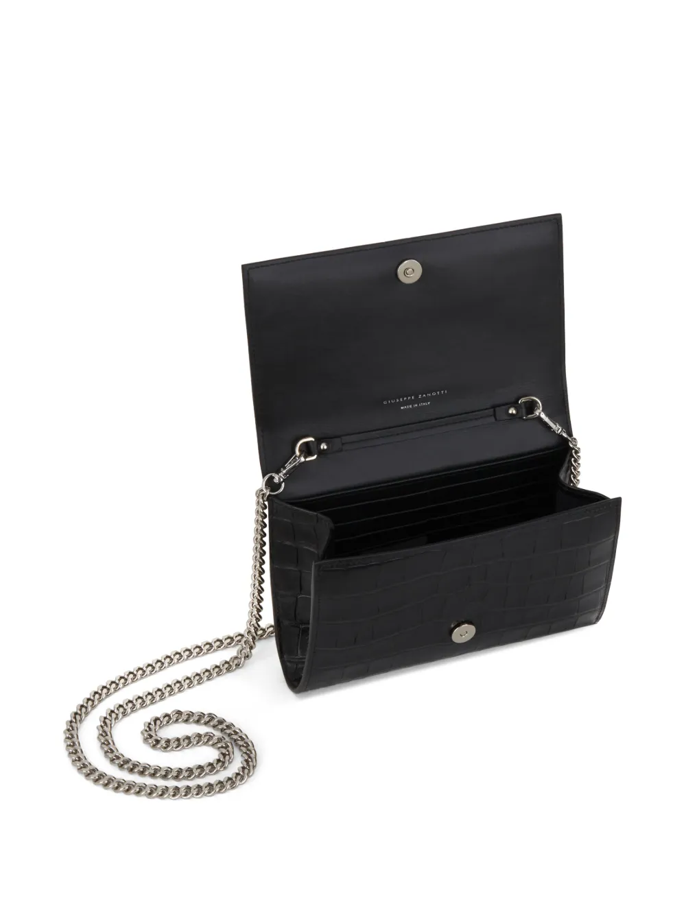 Giuseppe Zanotti Clutch met krokodillenleer-effect Zwart