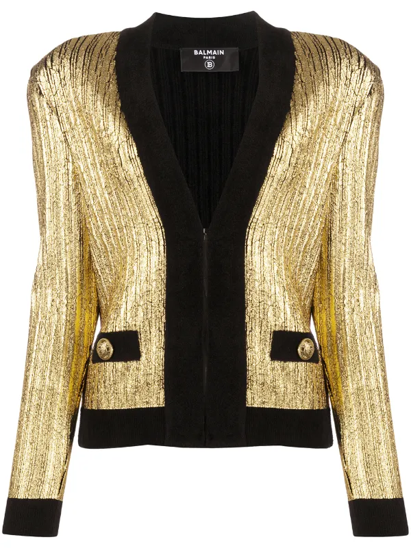 gold cardigan