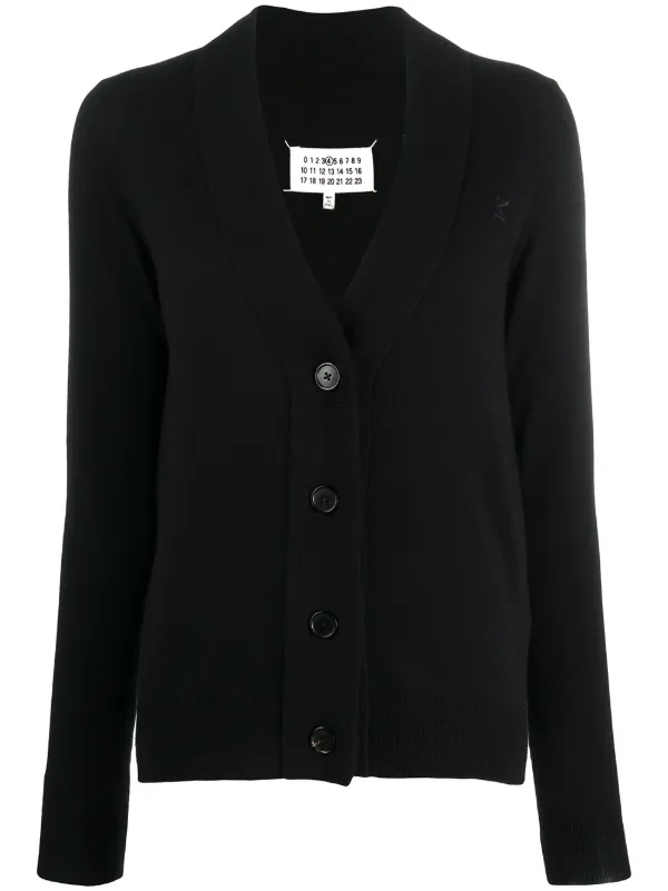 black v neck button up cardigan