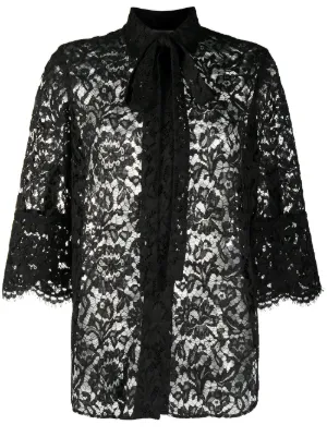 tie neck floral lace blouse by Valentino, available on farfetch.com for $2227 Heidi Klum Top SIMILAR PRODUCT