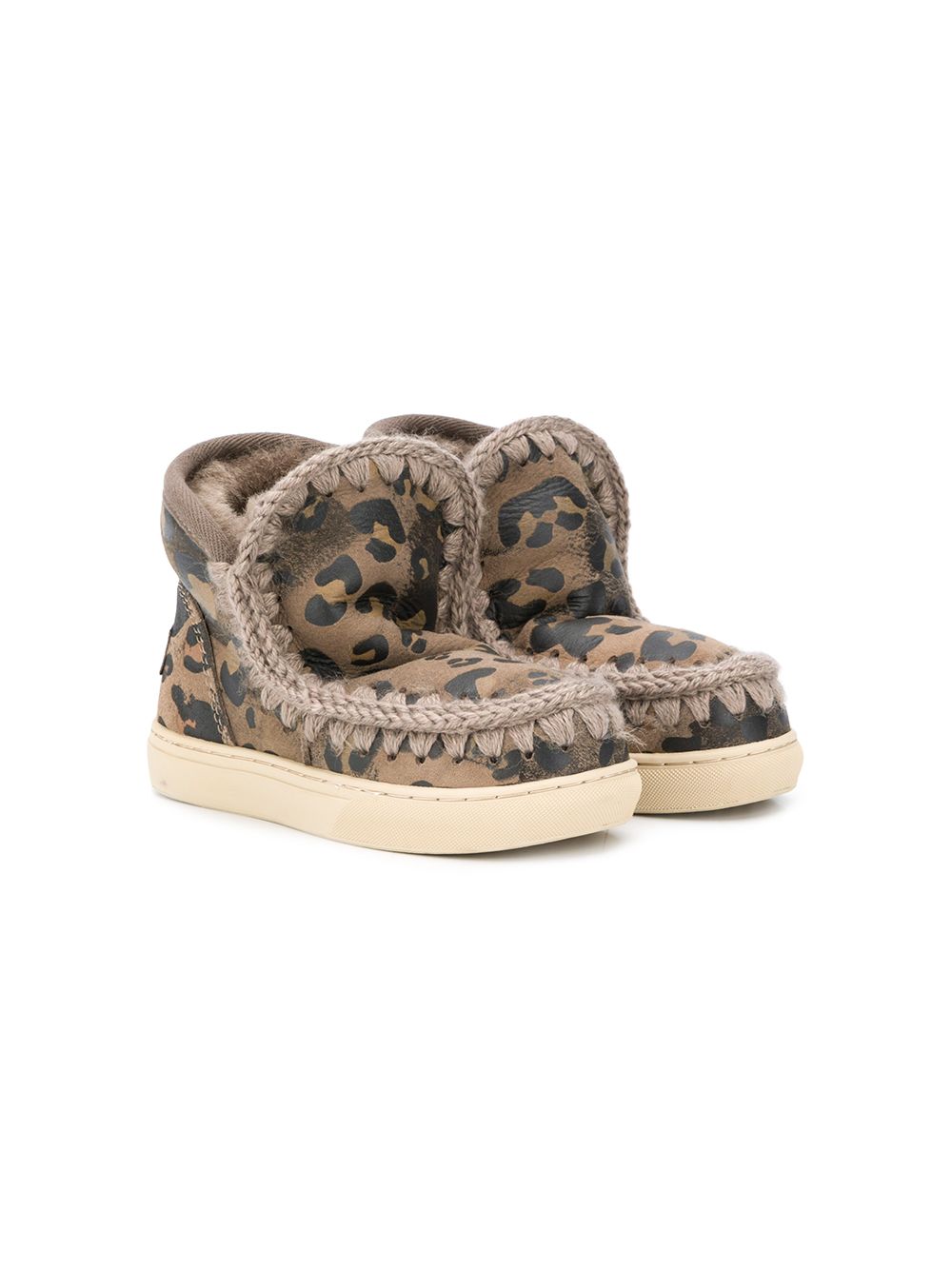 фото Mou kids ботинки с леопардовым принтом