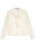 Gucci crêpe de chine ruffle blouse - White