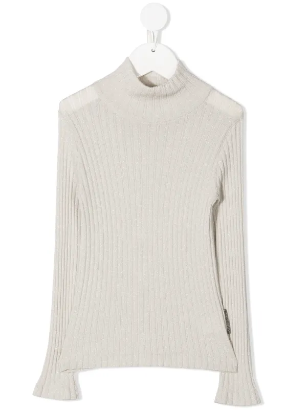 white soft knit jumper