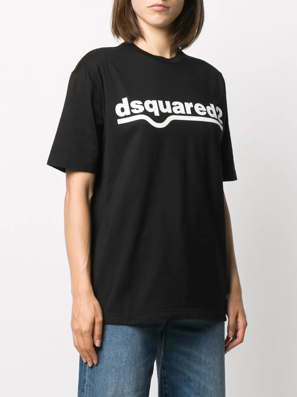 DSQUARED2 T-shirt met logoprint Zwart