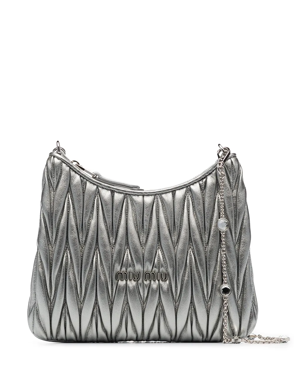 Image 1 of Miu Miu logo-plaque matelassé shoulder bag