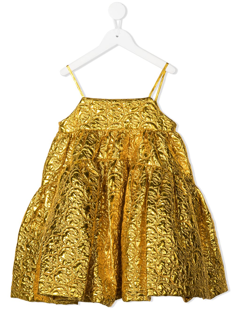 gold jacquard dress