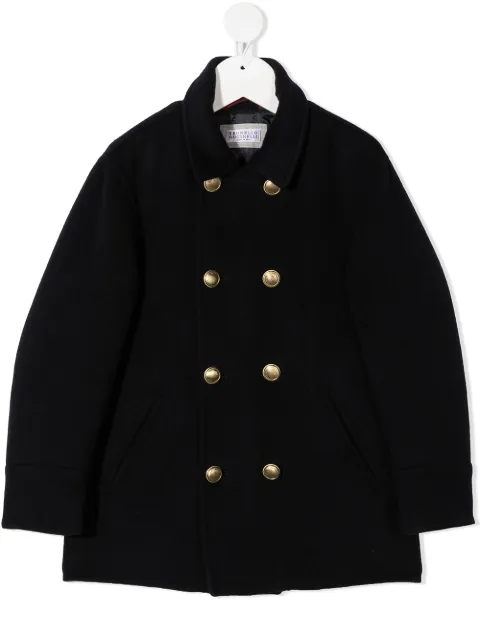 Brunello Cucinelli Kids معطف بصفي أزرار
