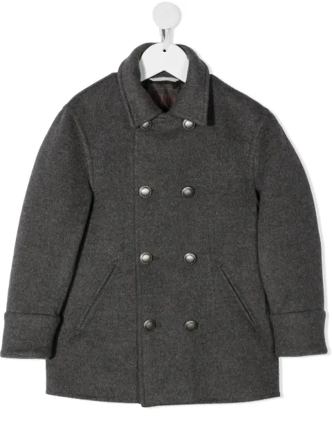 Brunello Cucinelli Kids معطف قصير بصفي أزرار
