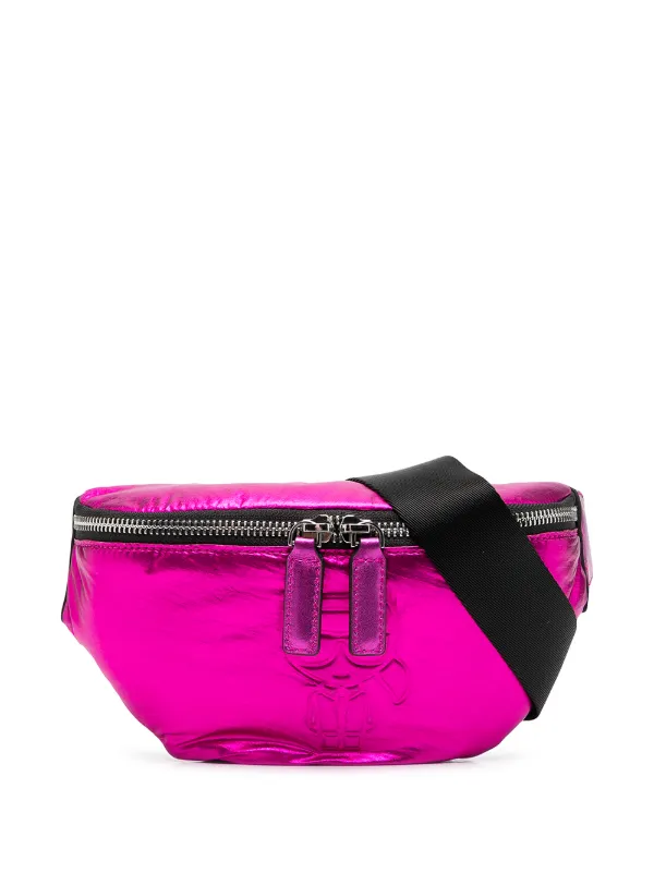 pink metallic fanny pack
